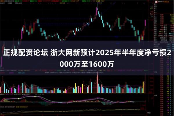 正规配资论坛 浙大网新预计2025年半年度净亏损2000万至1600万