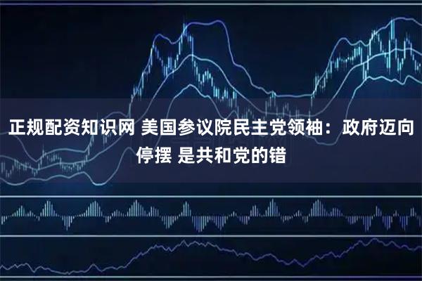 正规配资知识网 美国参议院民主党领袖：政府迈向停摆 是共和党的错